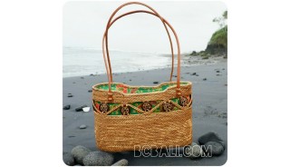 straw rattan shopping beach handmade handbags balinese design 